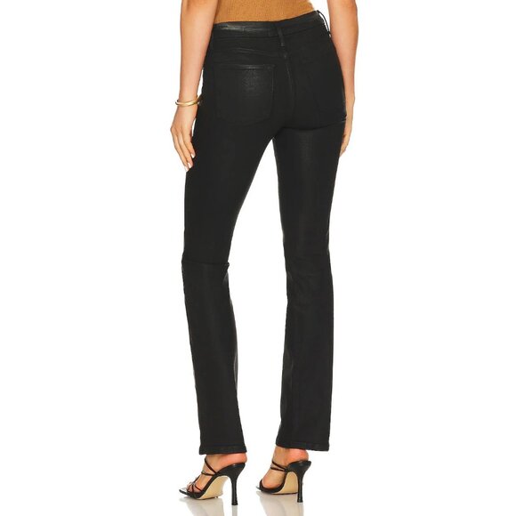 NWT Frame Le Mini Boot in Noir Coated Black Bootcut Stretch Jeans 30 $265 - Picture 3 of 9